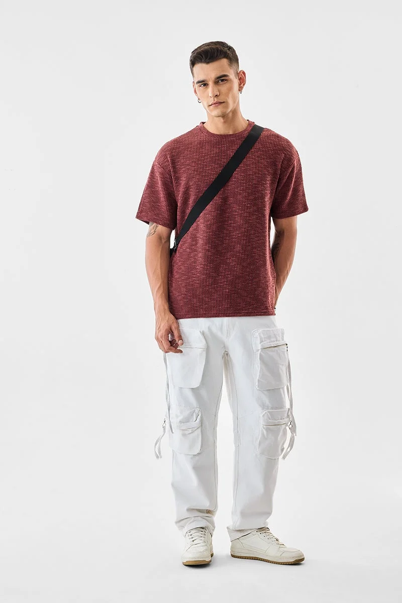 سنيتش تي شيرت فضفاض وافل سميك